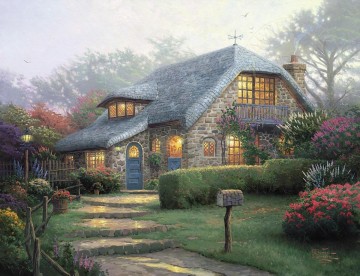 cottage Painting - Lilac Cottage Thomas Kinkade
